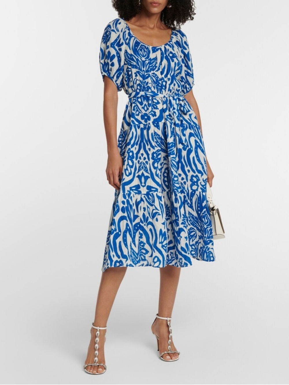 Velvet Madilyn Printed Cotton Midi Dress